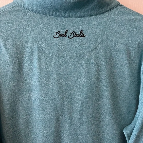 Bad Birdie Bell Air Golf Heather Turquoise Blue 1/4 Zip Pullover Mens Medium - Picture 9 of 9